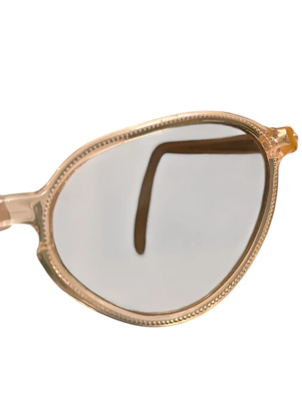Vintage 1950s 60s Kids Clear Lucite Round Sunglasses Mid Century